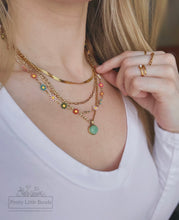 Load image into Gallery viewer, Turquoise &amp; Figaro Necklace | 18k Gold Filled
