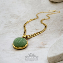 Load image into Gallery viewer, Turquoise &amp; Figaro Necklace | 18k Gold Filled
