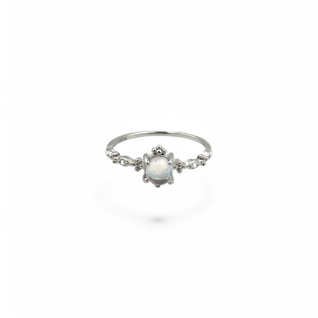 Moonstone Crystal Ball Ring | 925 Sterling Silver | Size 6-10