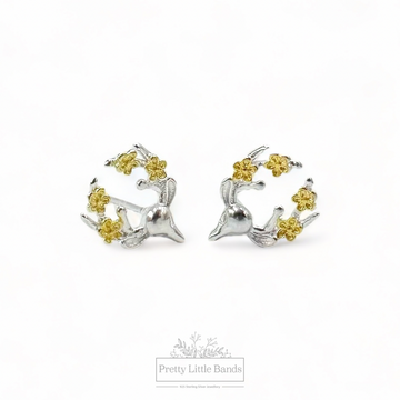 Reindeer & Roses Stud Earrings | 925 Sterling Silver