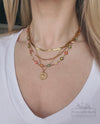 Rainbow Flower Necklace | 18k Gold