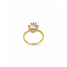 Load image into Gallery viewer, Oval Crystal Solitaire Ring | 18k Gold | Size 6, 7, 8
