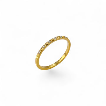 7 Stone Half-Eternity Ring Band, 1.5mm | 18k Gold Fill | Size 5-9