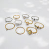 Single Stud Rounded Band Ring | 18K Gold | Size 4-10