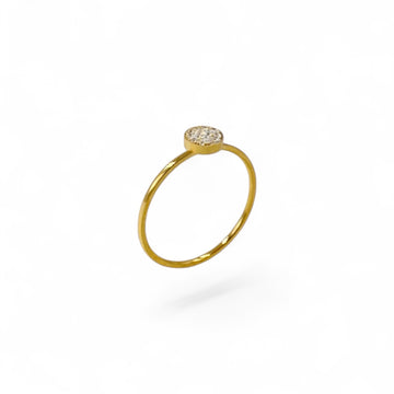 Round Stone Cluster Ring | 18k Gold Fill | Size 5-7