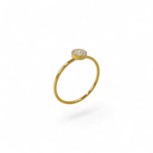 Round Stone Cluster Ring | 18k Gold Fill | Size 5-7