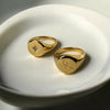 Crystal Star Signet Ring | 18k Gold | Size 6, 7, 8