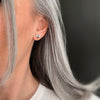 Asymmetrical Bee & Flower Stud Earrings | 925 Sterling Silver
