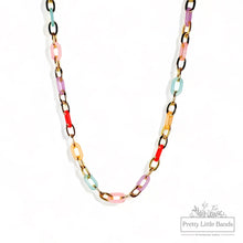 Load image into Gallery viewer, Colourful Paperclip Necklace | 18k Gold
