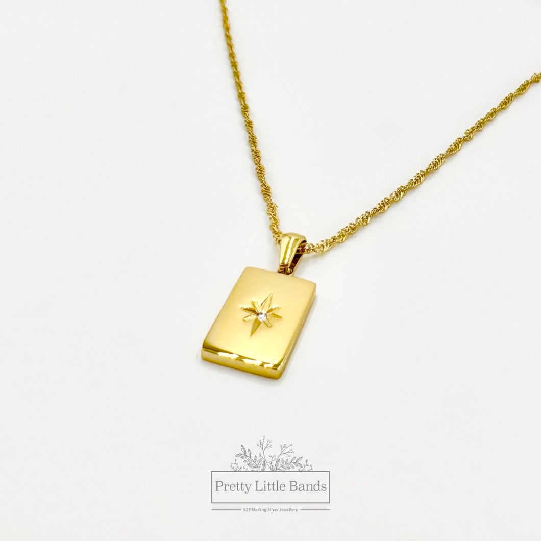 Rectangular Talisman Necklace | 18K Gold Filled