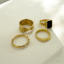 Load image into Gallery viewer, Black Onyx Rectangle Signet | 18k Gold | Size 6, 7, 8
