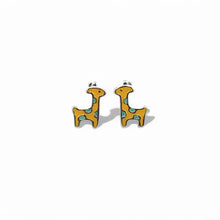 Load image into Gallery viewer, Coloured Giraffe Stud Earrings | 925 Sterling Silver
