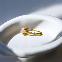 Load image into Gallery viewer, Moonstone Crystal Ball Ring | 14K Gold | Size 6-10
