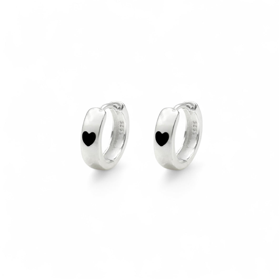 Heart Hoop Earrings | 925 Sterling Silver only