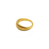 Texture Ribbed Dome Ring Band | 18k Gold | Size 6 - 10