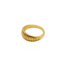 Load image into Gallery viewer, Texture Ribbed Dome Ring Band | 18k Gold | Size 6 - 10
