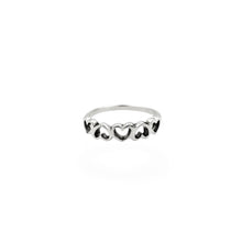 Load image into Gallery viewer, Band of Hearts Ring | 925 Sterling Silver | Size 5-8
