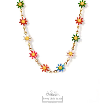 Rainbow Flower Necklace | 18k Gold