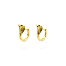 Load image into Gallery viewer, Cobra Snake Hoop Earrings | 925 Sterling Silver | Available in Silver &amp; Gold
