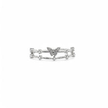 Load image into Gallery viewer, Butterfly Garden Ring Band | 925 Sterling Silver | Adjustable
