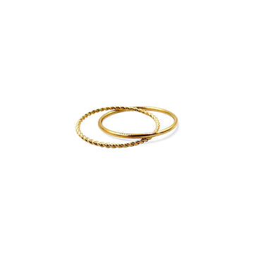 Dainty Duo Ring | 18k Gold | Size 6-9