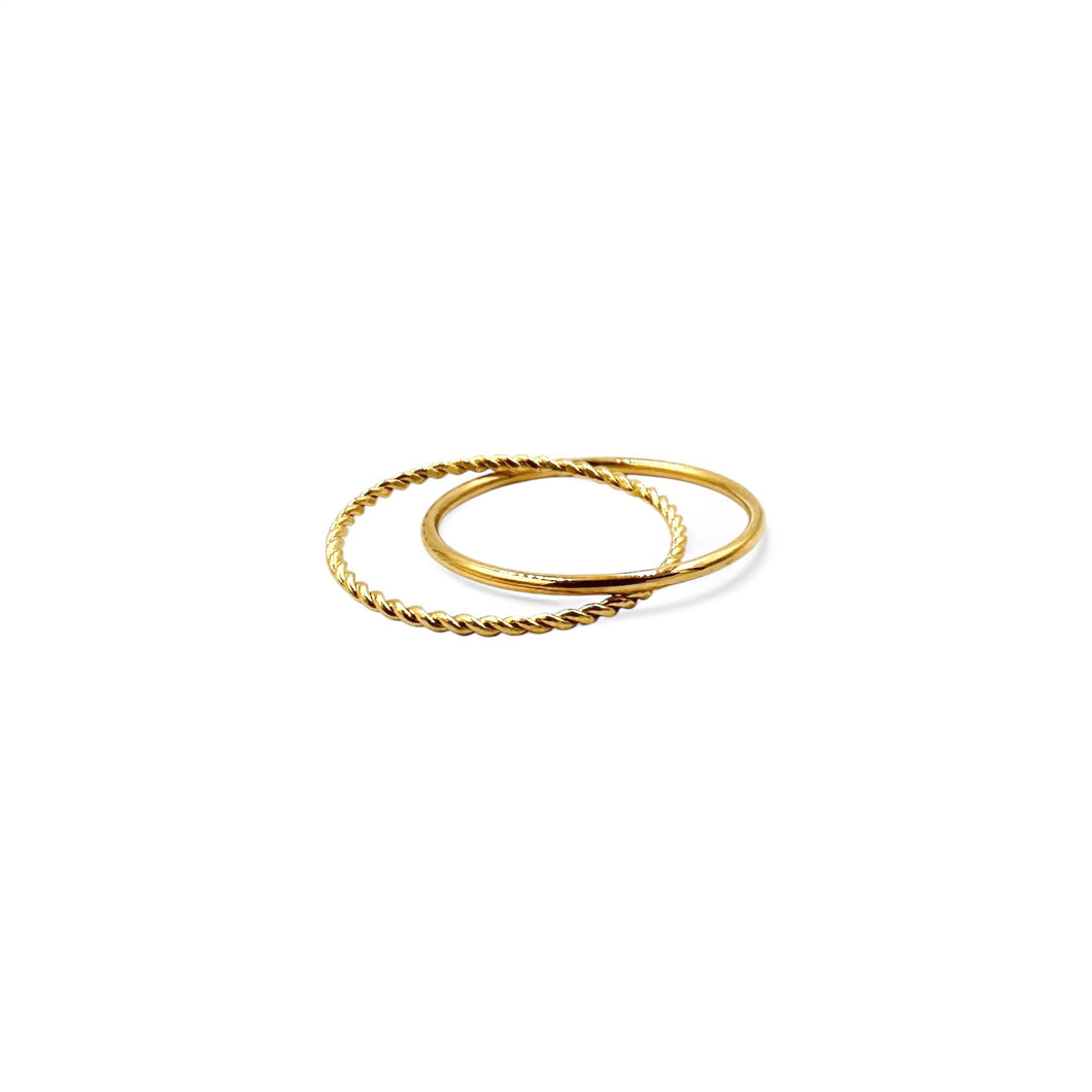 Dainty Duo Ring | 18k Gold | Size 6-9