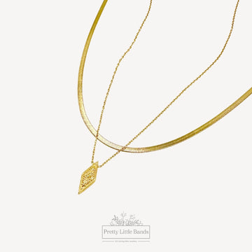 Diamond-Shaped Pendant Necklace | 18K Gold Filled