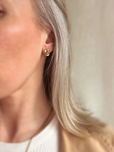 Load image into Gallery viewer, Hammered Oval Stud Earrings | 18k Gold
