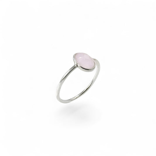 Oval Rose Quartz Ring | 925 Silver | Size 5-10