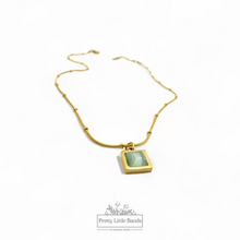 Load image into Gallery viewer, Square Opal Stone Necklace | 18k Gold Filled
