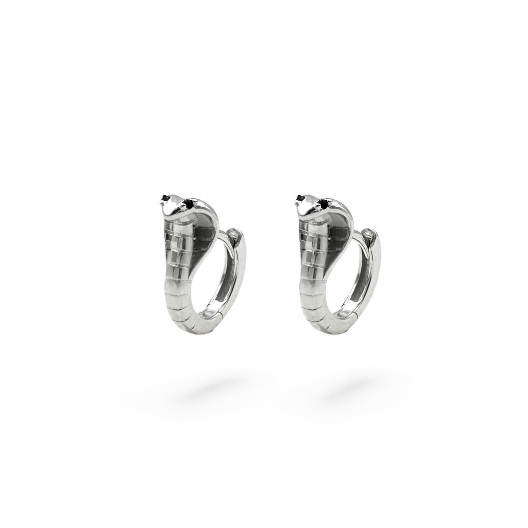 Cobra Snake Hoop Earrings | 925 Sterling Silver | Available in Silver & Gold