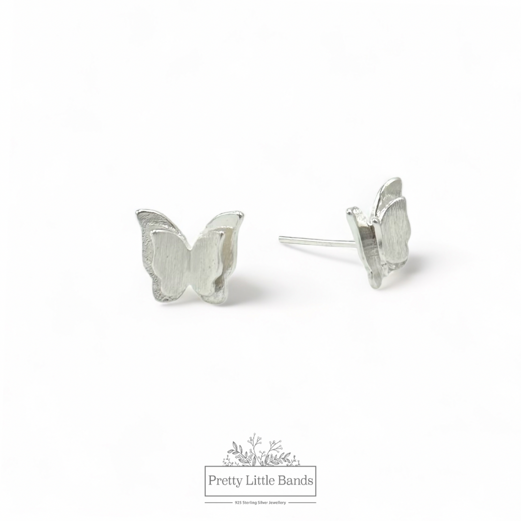 Double Butterfly Stud Earrings | 925 Sterling Silver