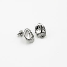 Load image into Gallery viewer, Hammered Oval Stud Earrings | 925 Sterling Silver
