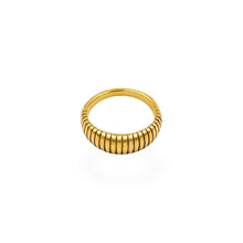 Load image into Gallery viewer, Texture Ribbed Dome Ring Band | 18k Gold | Size 6 - 10
