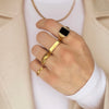Texture Ribbed Dome Ring Band | 18k Gold | Size 6 - 10