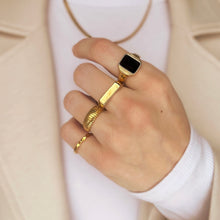 Load image into Gallery viewer, Texture Ribbed Dome Ring Band | 18k Gold | Size 6 - 10
