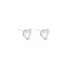 Brushed Heart Stud Earrings | 925 Sterling Silver