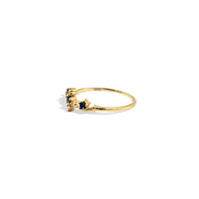 Load image into Gallery viewer, Sapphire &amp; Crystal Lira Ring | 14K Gold | Size 5-8
