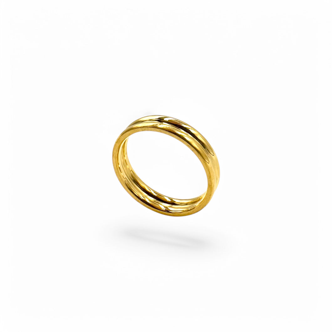 Simple Double Band | 18k Gold | Size 5-10