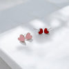 Red Heart Stud Earrings | 925 Sterling Silver