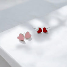 Load image into Gallery viewer, Red Heart Stud Earrings | 925 Sterling Silver
