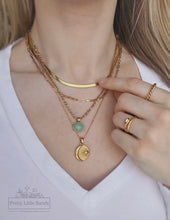 Load image into Gallery viewer, Turquoise &amp; Figaro Necklace | 18k Gold Filled
