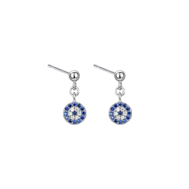 Evil Eye Coin & Ball Studs | 925 Sterling Silver