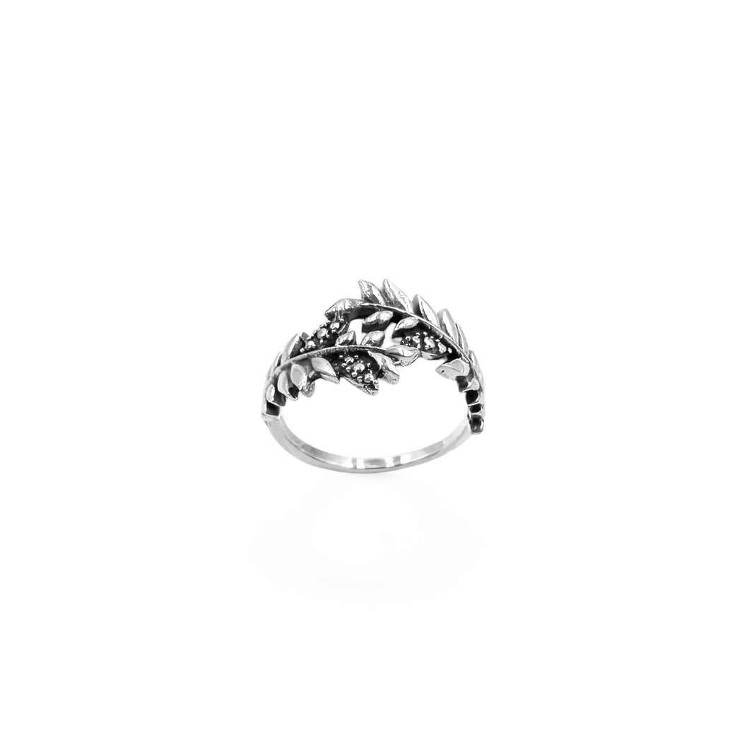 Double Olive Branch Ring | 925 Sterling Silver | Size 5-10