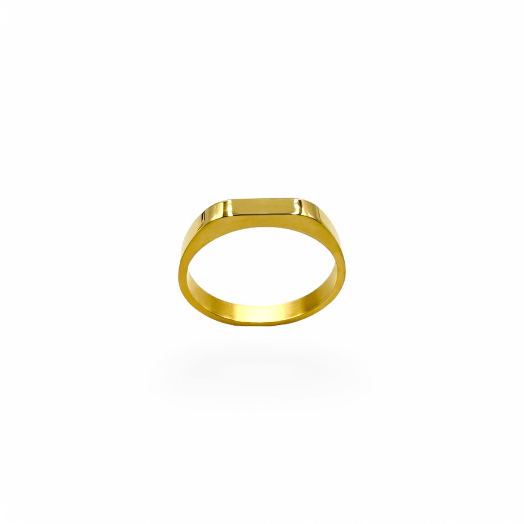 Rounded Rectangular Signet Ring | 18k Gold | Size 6, 7, 8, 9