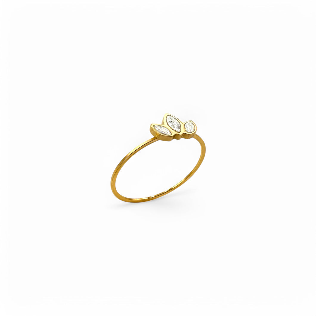 Crystal Crown Ring | 18k Gold | Size 5-9