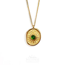 Load image into Gallery viewer, Emerald Sun Talisman Necklace | 18k Gold Filled
