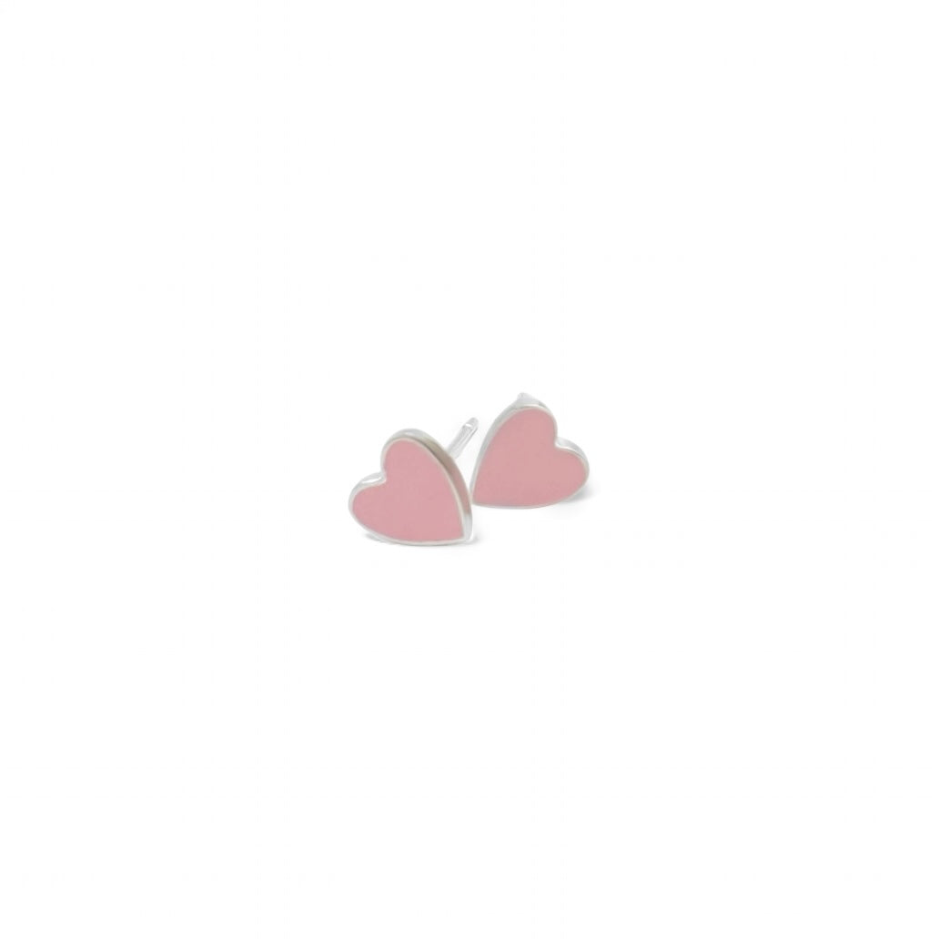 Pink Heart Stud Earrings | 925 Sterling Silver