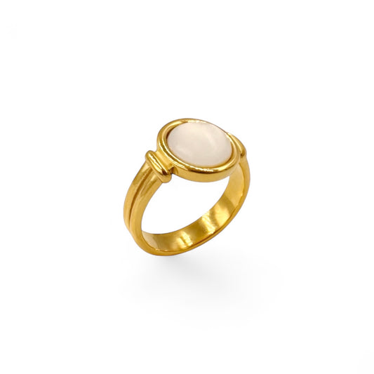 Oval Agate Ring | 18k Gold Fill | Size 5-10