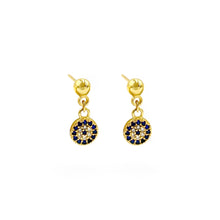 Load image into Gallery viewer, Evil Eye Coin &amp; Ball Studs | 18k Gold
